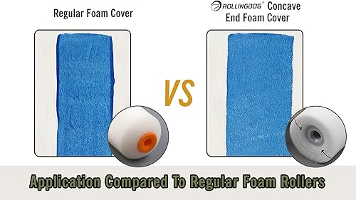 Miniatura 5 de Rollingdog Rodillo de pintura de espuma de 2 pulgadas con paquete de 12 recambios de rodillos de espuma