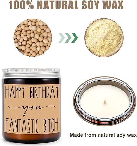 Miniatura 3 de Regalo de cumpleaños para ella, divertido regalo de cumpleaños, regalo para amiga, vela de cera de soja, feliz cumpleaños, perra fantástica