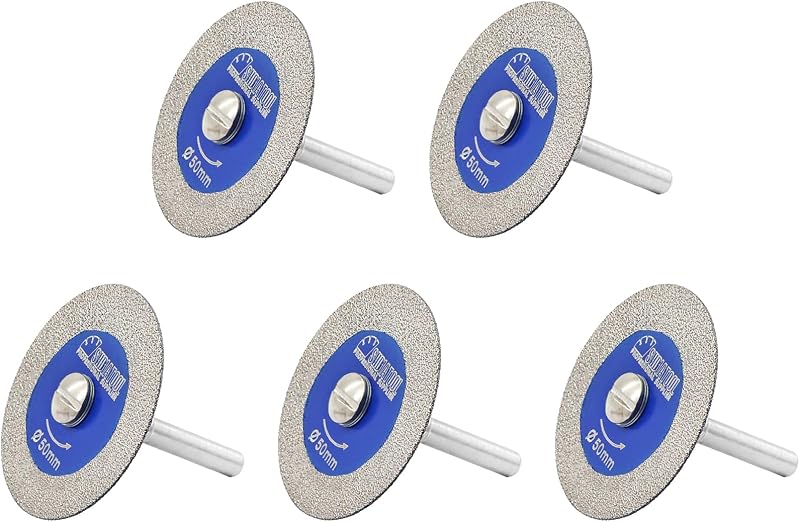 SHDIATOOL 2 Inch Diamond Glass Cutting Disc 5 Pack, Mini Saw Blades 50mm