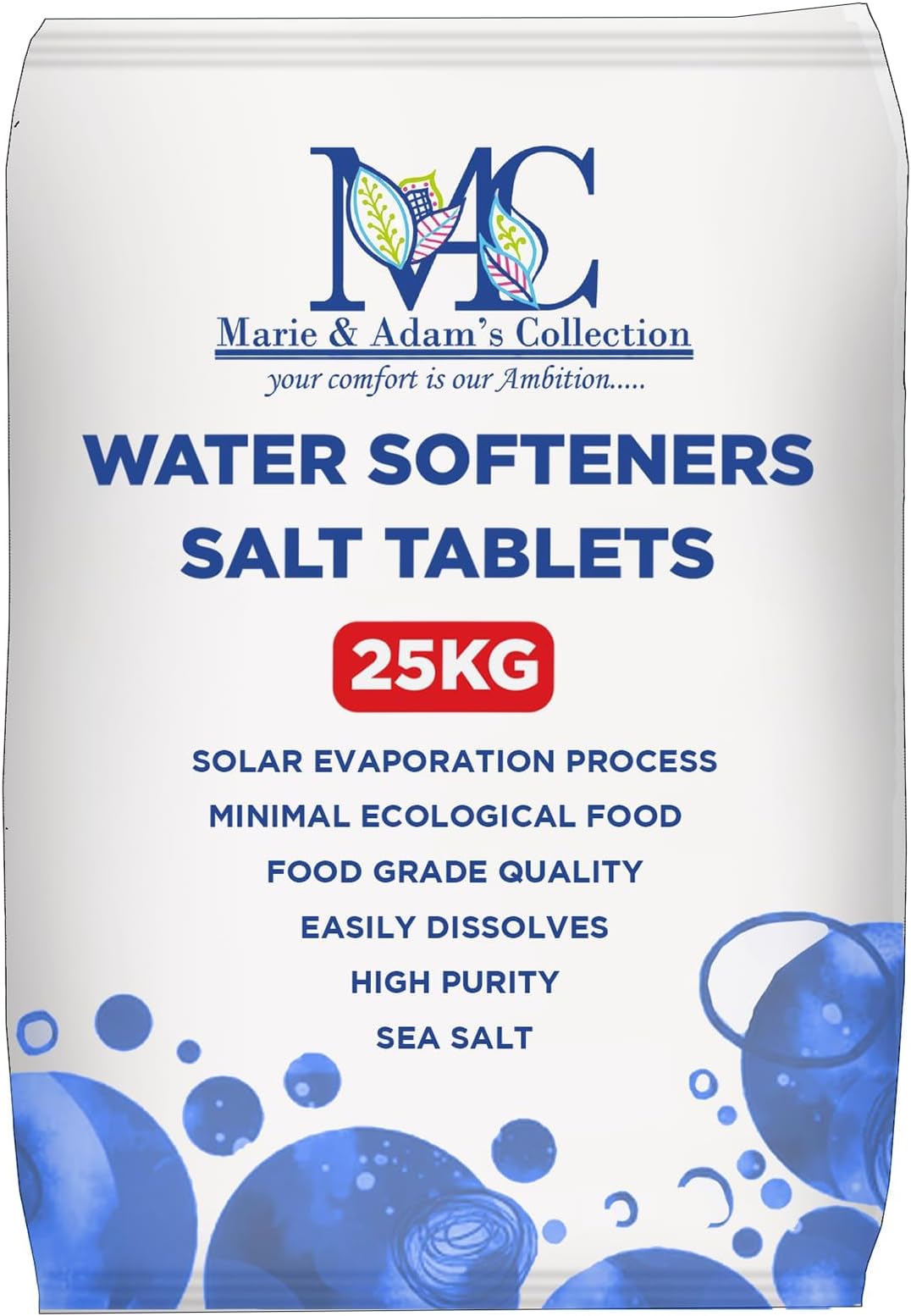 25 Kg Salt Tablets | Water Softener | Food Grade | Compatible to All Water Softner Machines 100% Genuine British water softener salt tablets 25kg, Salt Tablet 1 pack