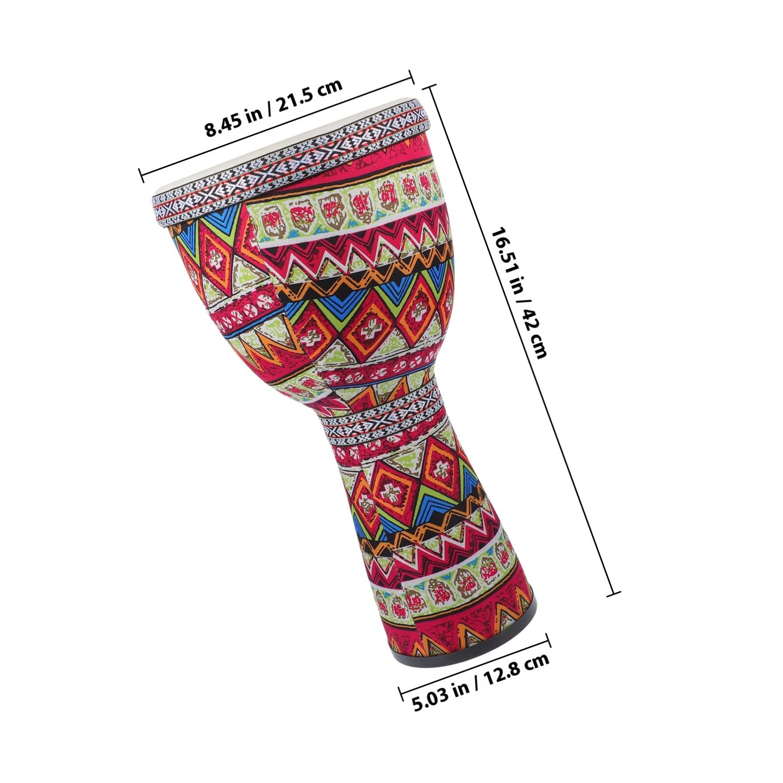 Toyvian Tamburo Djembe in Abs Leggero Fondo Piatto Strumento a Percussione Portatile e Design Tradizionale Dipinto a Mano e Gioco Educativo per Bambini per Principianti