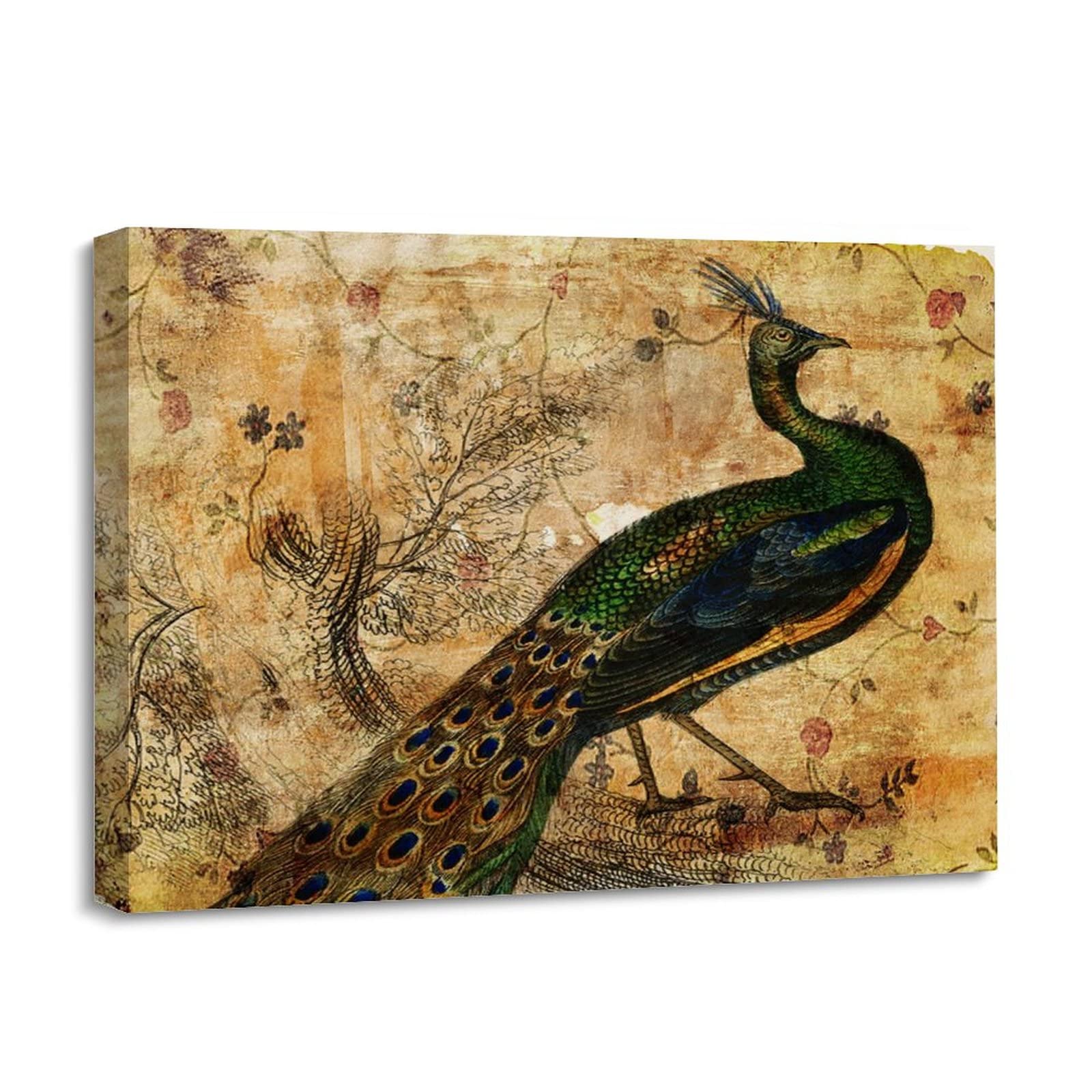 Cuadro de pavo real moderno enmarcado, el regalo de Navidad perfecto para un nuevo hogar 8