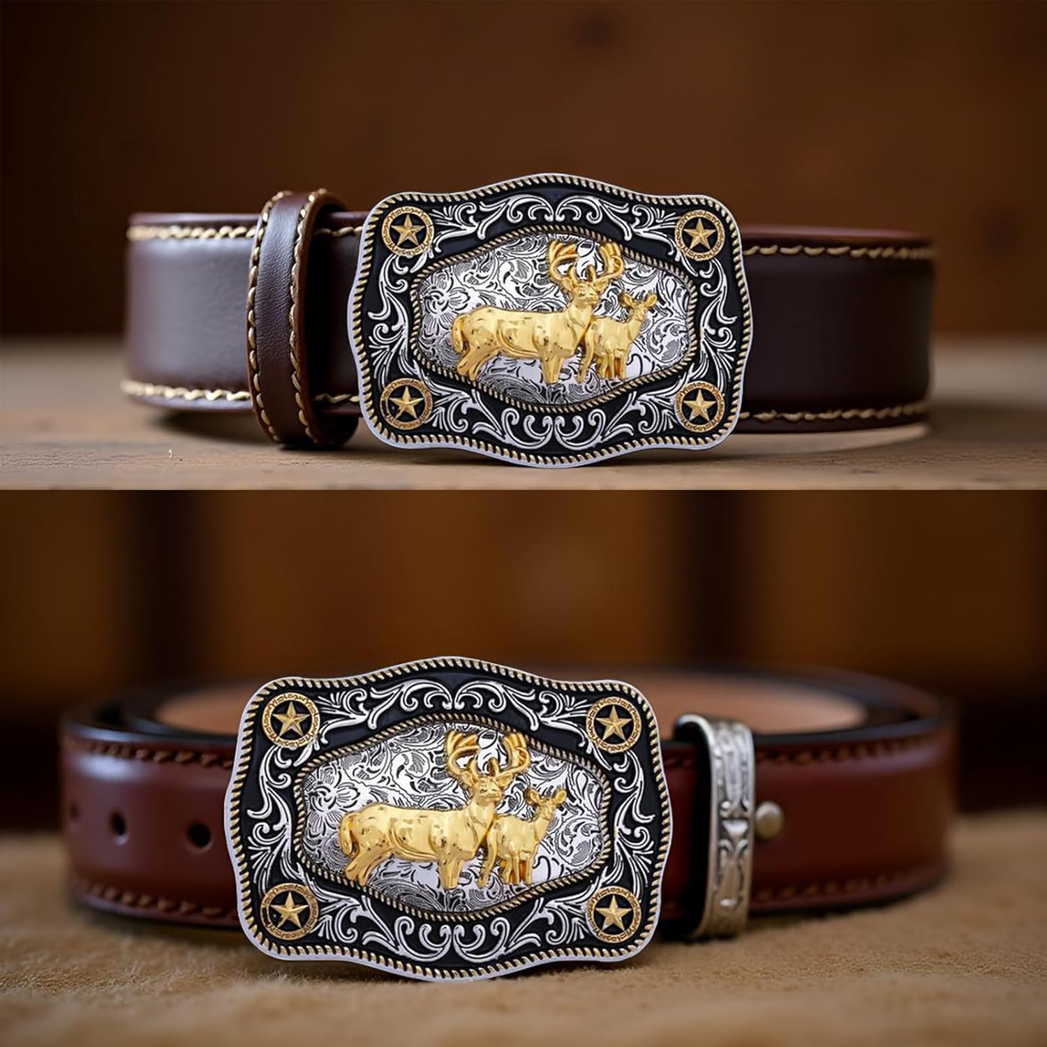 Western Cowboy Belt Buckle with Animal Pattern for Men & Women - Image 3