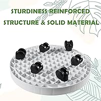 Vista 5 de Carrito para Macetas de 17.5 Pulgadas con Platillo Rodante y Ruedas, Soporte con Ruedas Resistente para Plantas en Maceta, Bandeja Base Redonda