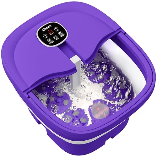 HOSPAN Collapsible Foot Spa Electric Rotary Massage, Foot Bath with Heat, Bubble, Remote, and 24 Motorized Shiatsu Massage Balls. Pedicure Foot Spa for Feet Stress Relief