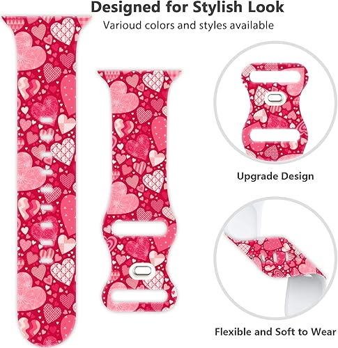 Miniatura 2 de Correa de reloj para el día de San Valentín compatible con reloj de 1496 pulgadas 1575 pulgadas 1614 pulgadas para mujeres y hombres bonita correa