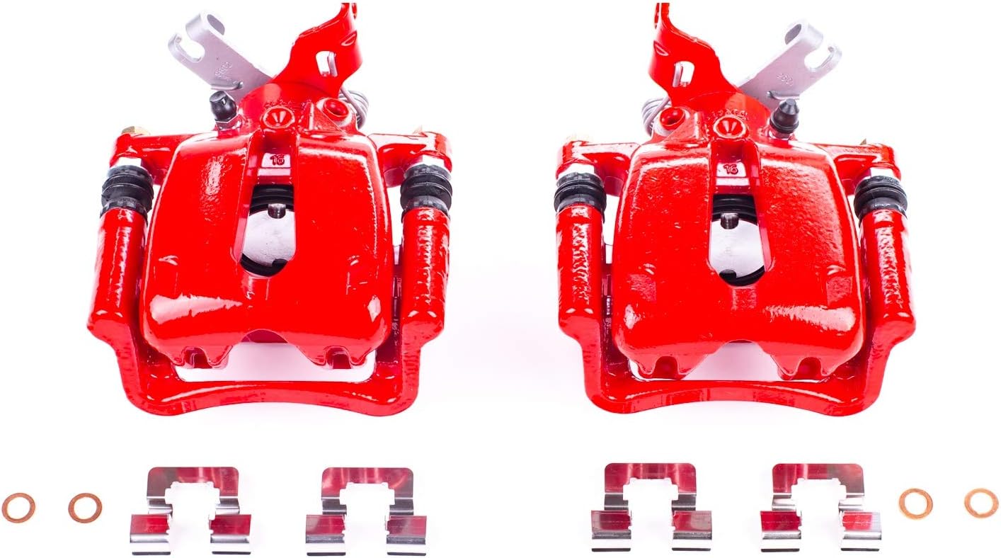 PowerStop Rear Red Powder Coated Brake Caliper Pair For Buick LaCrosse 2012-16 |Regal 2011-17 |Chevrolet Malibu 2013 |Saab 9-5 2010-11 - High Temp Brake Caliper Upgrade, S5324