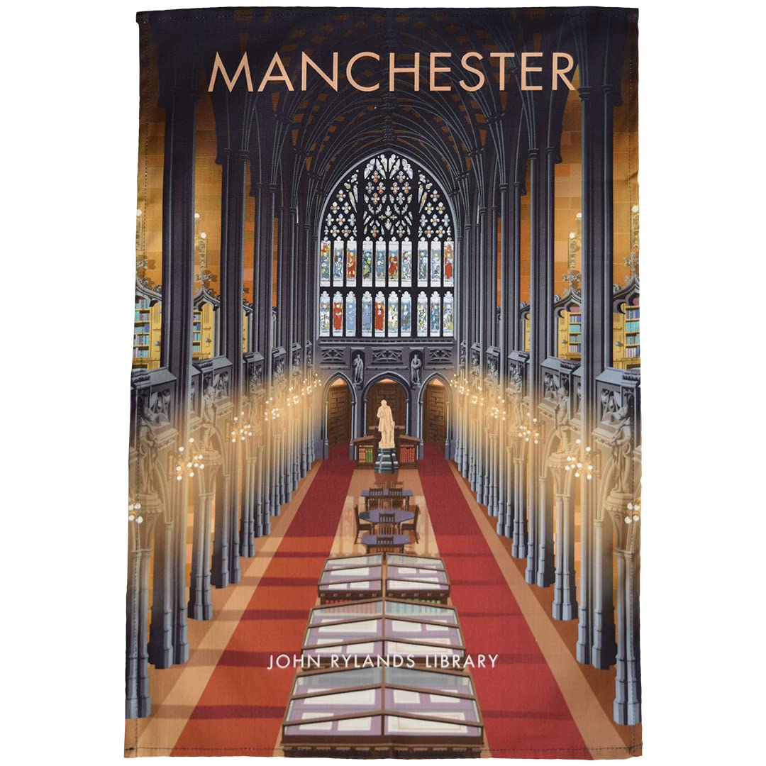 Town Towels Red Manchester - John Rylands Library Tea Towel