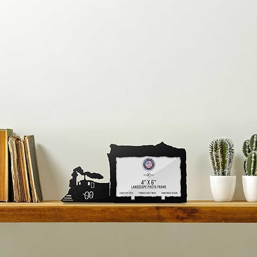 Miniatura 3 de Innovative Fabricators, Inc. Marco de fotos horizontal de tren de motor de vapor 4X6