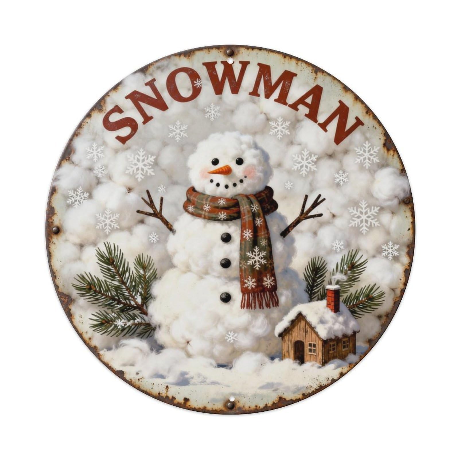 SNOWMAN Metal Tin Sign Plaque