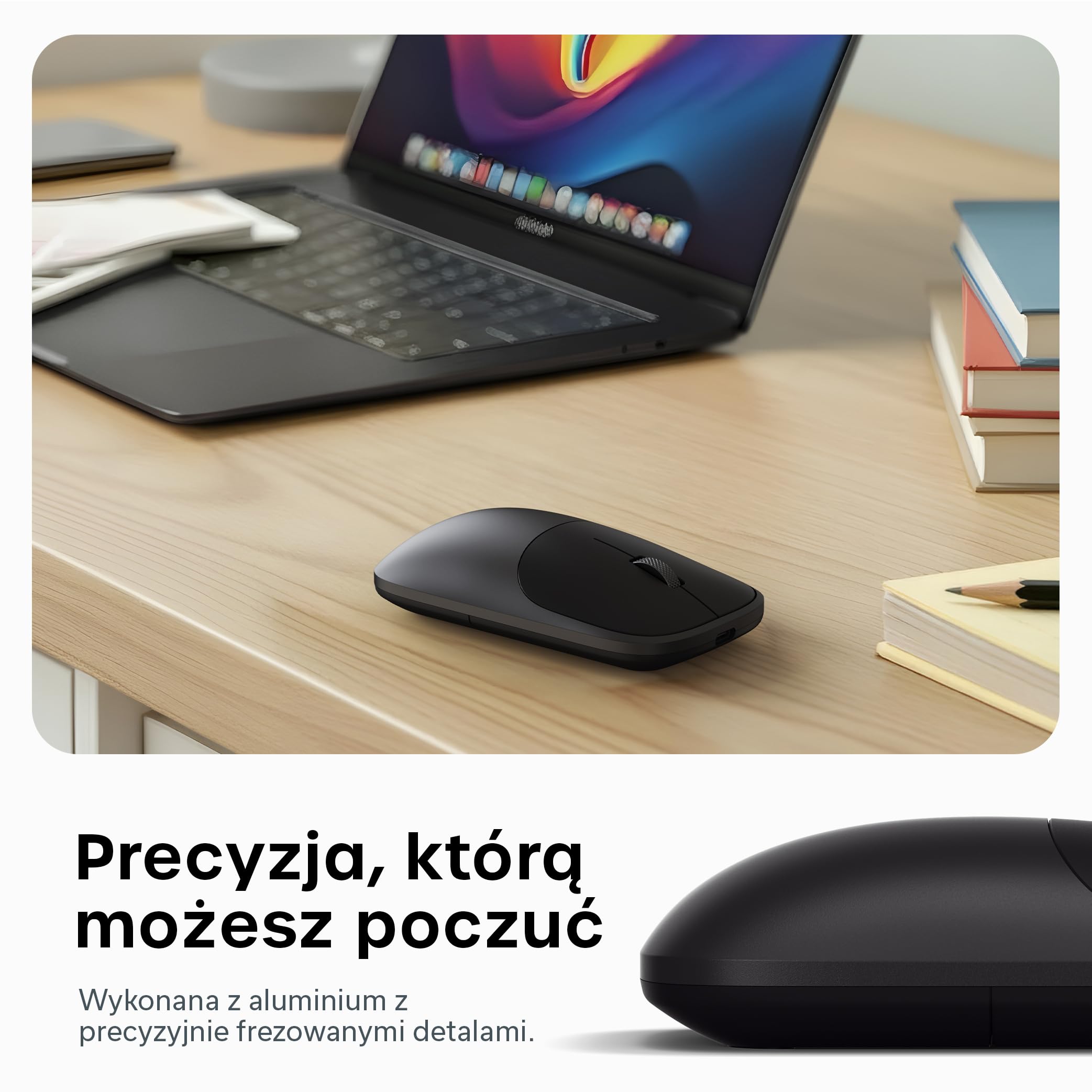SATECHI Slim EX Mysz Bezprzewodowa, Bluetooth wielourządzeniowy i 2,4 GHz dla macOS, Windows, iPadOS i Android, Spokojne Kliknięcia, Anodowane Aluminium, Ładowanie USB-C – Gwiezdna szarość
