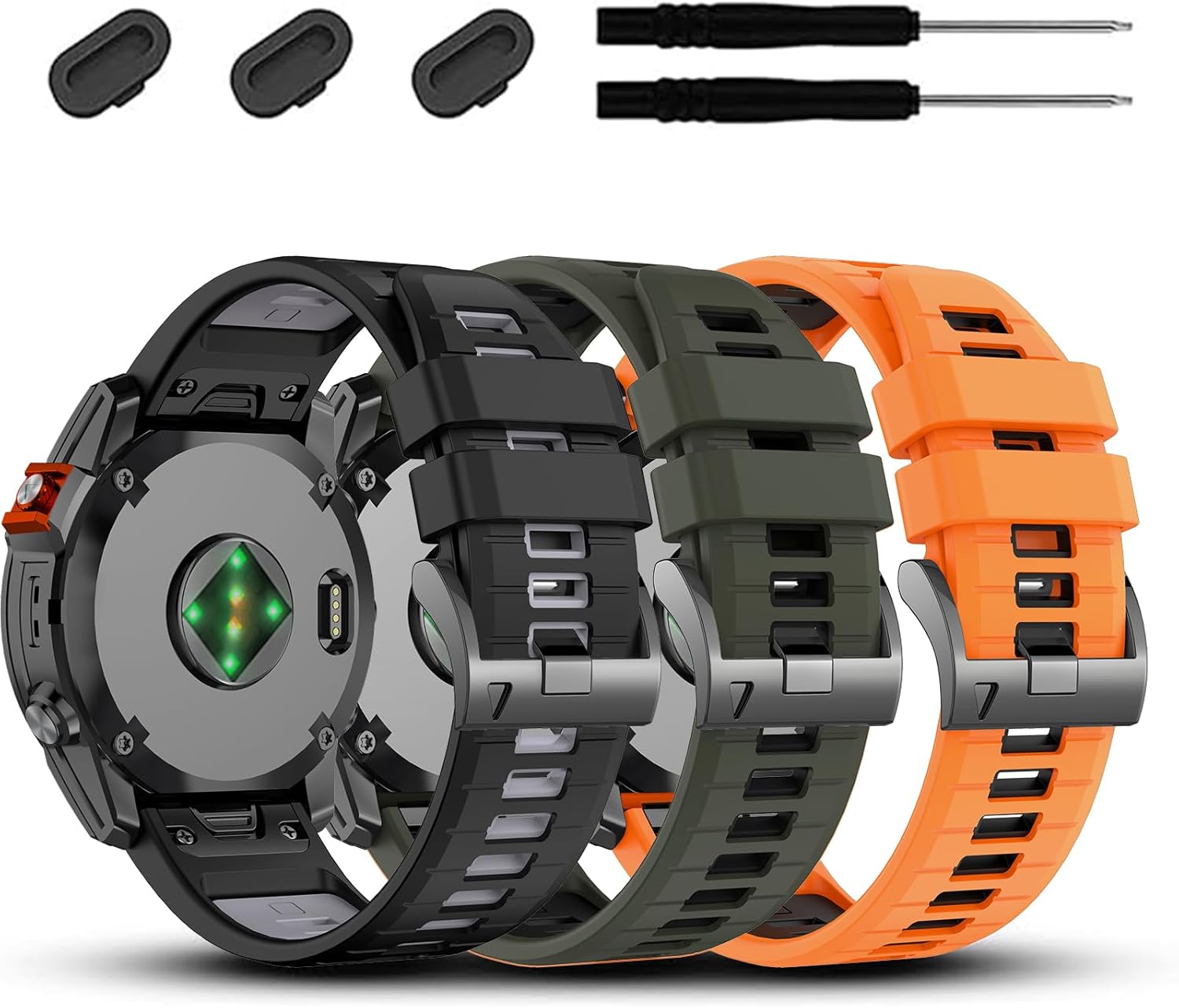 22mm Compatible with Garmin Fenix E/8/8pro AMOLED 47mm/Fenix 7/7 Pro/6/6 Pro/5/5 Plus Watch Band,Soft Quickfit Silicone Straps for Forerunner 970 965 955/Approach S70 47mm/tactix 8/quatix 7 8 47mm