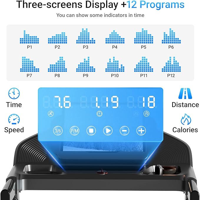 Caminadora Plegable 3.0HP Inclinación Manual 15% Color Carbon Black miniatura 7