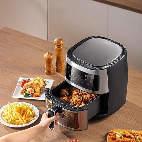 Miniatura 2 de Evoyu - Horno digital con freidora de aire, pantalla táctil de 8 L, electrodoméstico de cocina inteligente de gran capacidad, circulación de aire