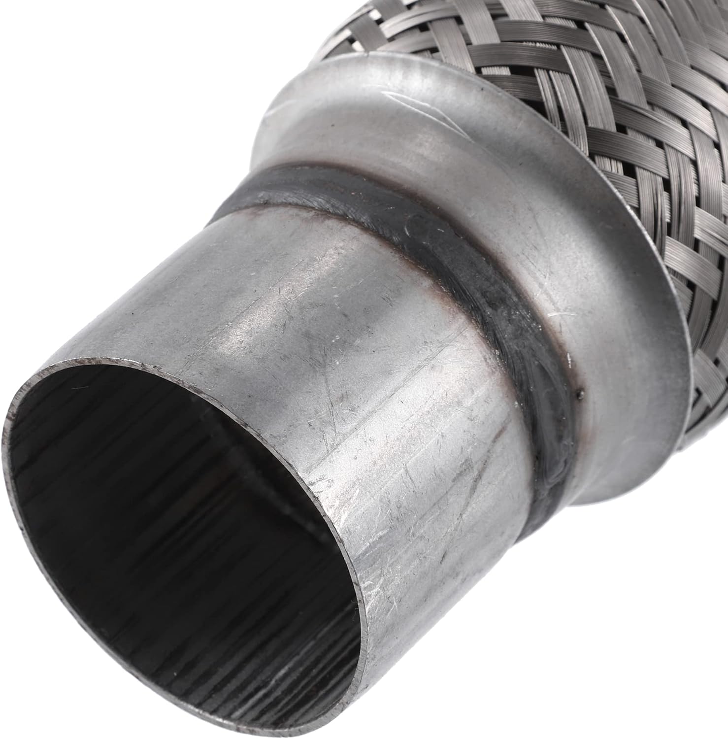 X AUTOHAUX 1 Pcs 2.5"x10"x14" Car Exhaust Flexible Pipe Tubing Universal Exhaust Joint with Welding Extension Pipe Stainless Steel Silver Tone