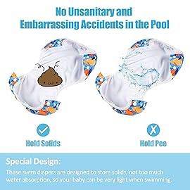 wegreeco Baby & Toddler Snap One Size Adjustable Reusable Baby Swim Diaper (Fruit-NYG, Large, 3 Pack)