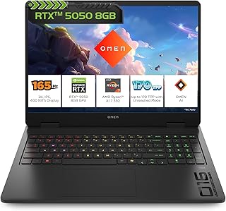 HP Omen, AMD Ryzen AI 7 350, 8GB RTX 5050, 24GB DDR5(Upgradeable) 1TB SSD, 165Hz, 2k WUXGA, 3ms, 400 nits, 16'(40.6cm) Win... Price In India