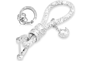 Cute Car keychain for Women, Crystal Keychain Accessories, Bling Wrist Lanyard for Keys, Car key