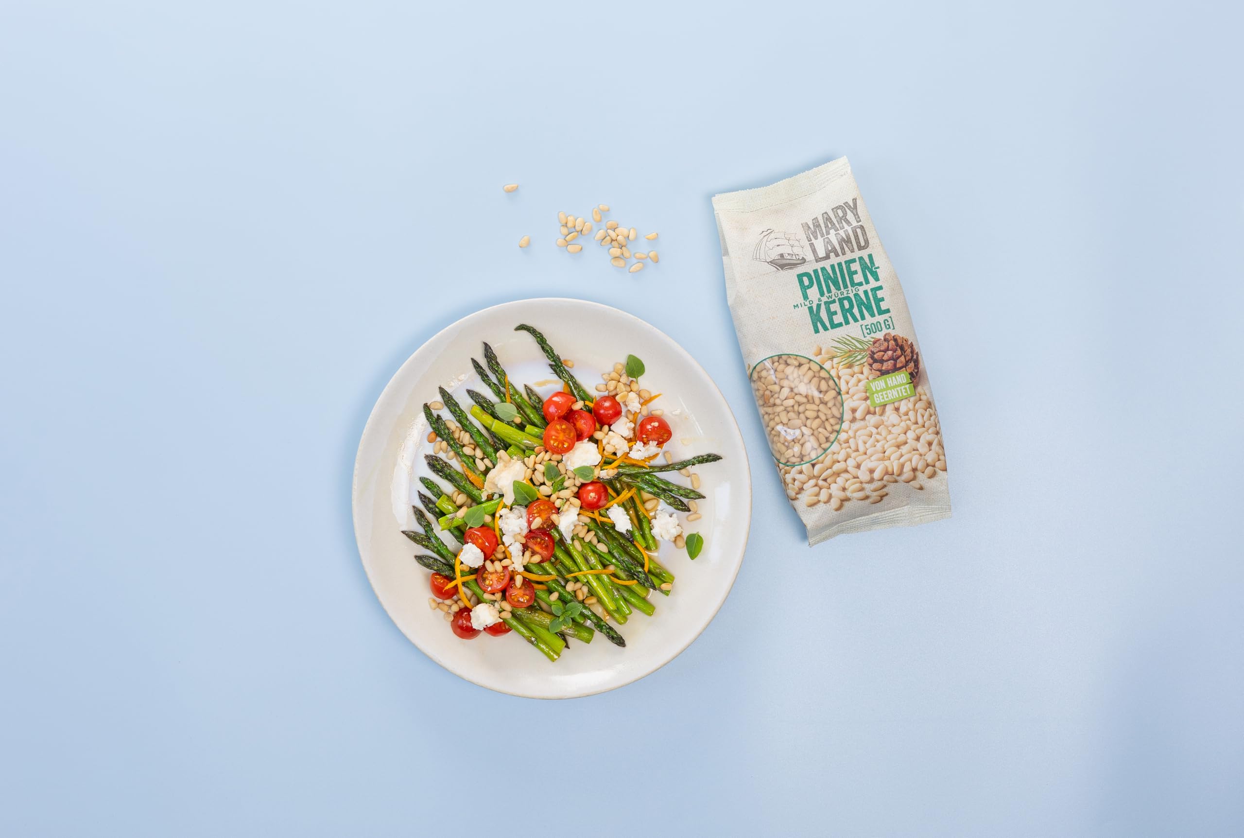 Maryland Pinienkerne 500g Beutel 5er Pack – Pinienkerne naturbelassen, vegan, frei von künstlichen Aromen, ohne Zusatzstoffe – Im Großformat genießen (5 x 500g)