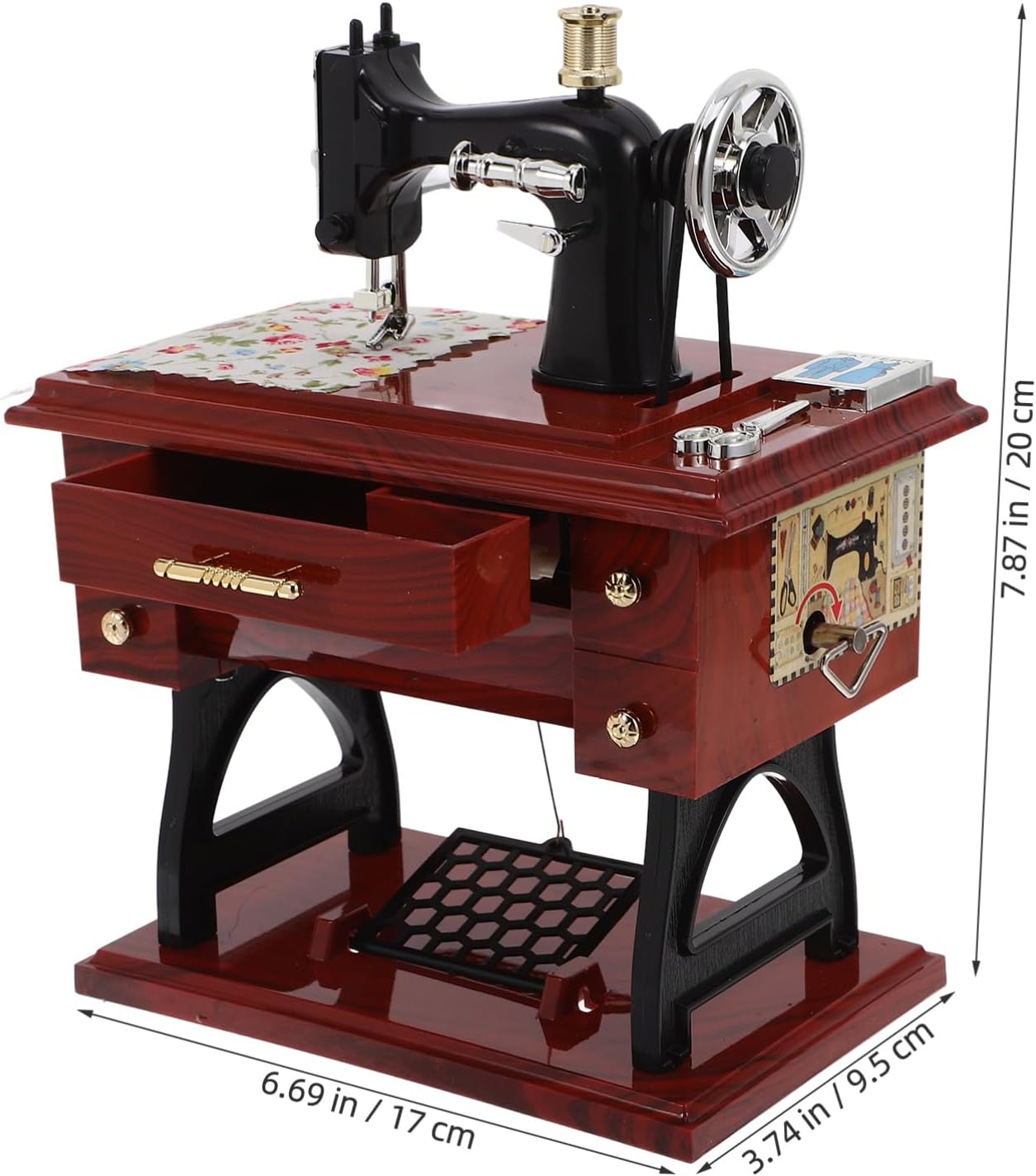 Cabilock Sewing Machine Mini Music Box,Vintage Sewing Music Box Clockwork Vintage Musical Classical Desk Decor Home Crafts Table Desk Decoration