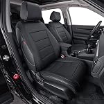 EKR CRV Couvertures de siège sur mesure pour Honda CRV 2017 2018 2019 2020 2021 2022,Couverture de siège en cuir Ensemble complet pour camions SUV,Housse de voiture avant étanche, Cuir faux (Burgundy)