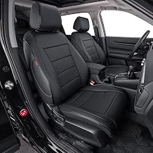 EKR Custom Fit Sorento Car Seats Covers for Select Kia 2016-2020 Sorento L,S,LX,EX7 Seats Only,W/No Thigh Support Full-Coverage Seat Cover - Full Set, Faux LeatherBlack