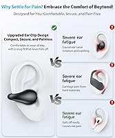 Vista 2 de Ultra Open Ear Earbuds - Ergonomic Clip-On Earbuds, Bone Conduction Over-The-Ear Headphones with Waterproof Design and Secure Fit for Small Ears