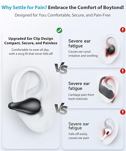 Miniatura 2 de Ultra Open Ear Earbuds - Ergonomic Clip-On Earbuds, Bone Conduction Over-The-Ear Headphones with Waterproof Design and Secure Fit for Small Ears