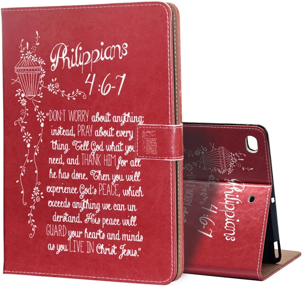 New iPad 2017 iPad 9.7 inch Case , Customized PU Leather Bible Verses Christian Quotes Philippians 4:6-7 Auto Smart Folio Wake Sleep ,Stand Cover Cases For Apple New iPad 2017 iPad 9.7 inch Case