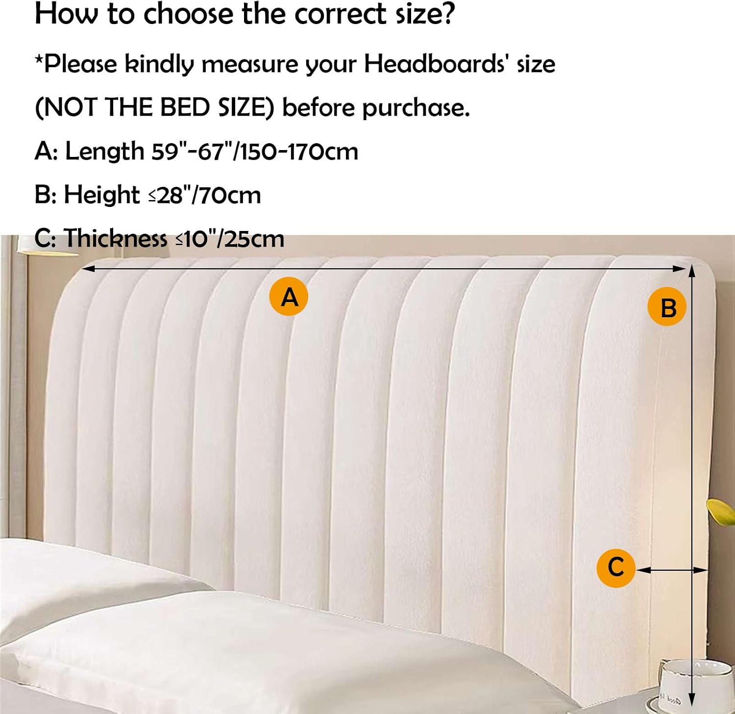 Stretch Headboard Covers for Queen King Size Bed Headboard Slipcover, Thicken Dustproof Protector Cover for Bedroom Decor Ivory, 59.1 in