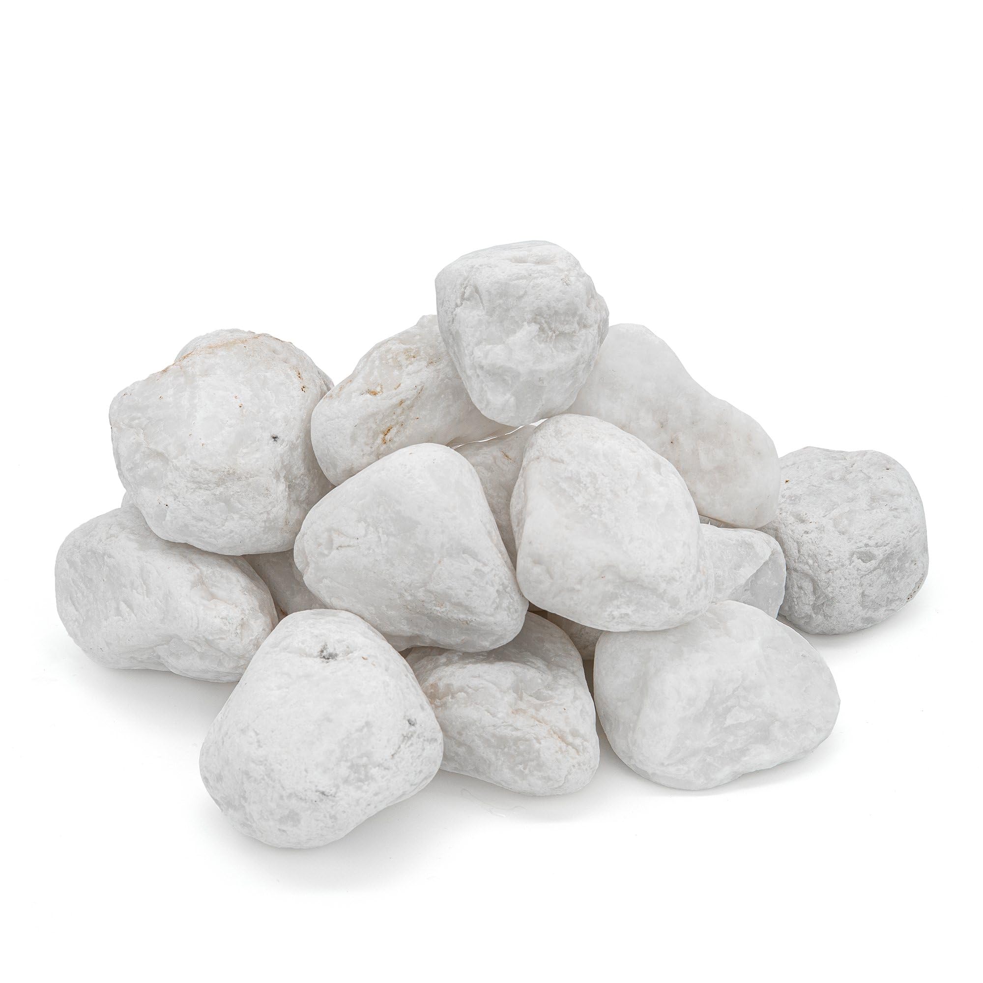 Saunasteine Quarzit 15 kg – Abgerundet, 5–10 cm | Helle Optik, Natürlicher Saunastein | Für Elektro- & Holz-Saunaöfen