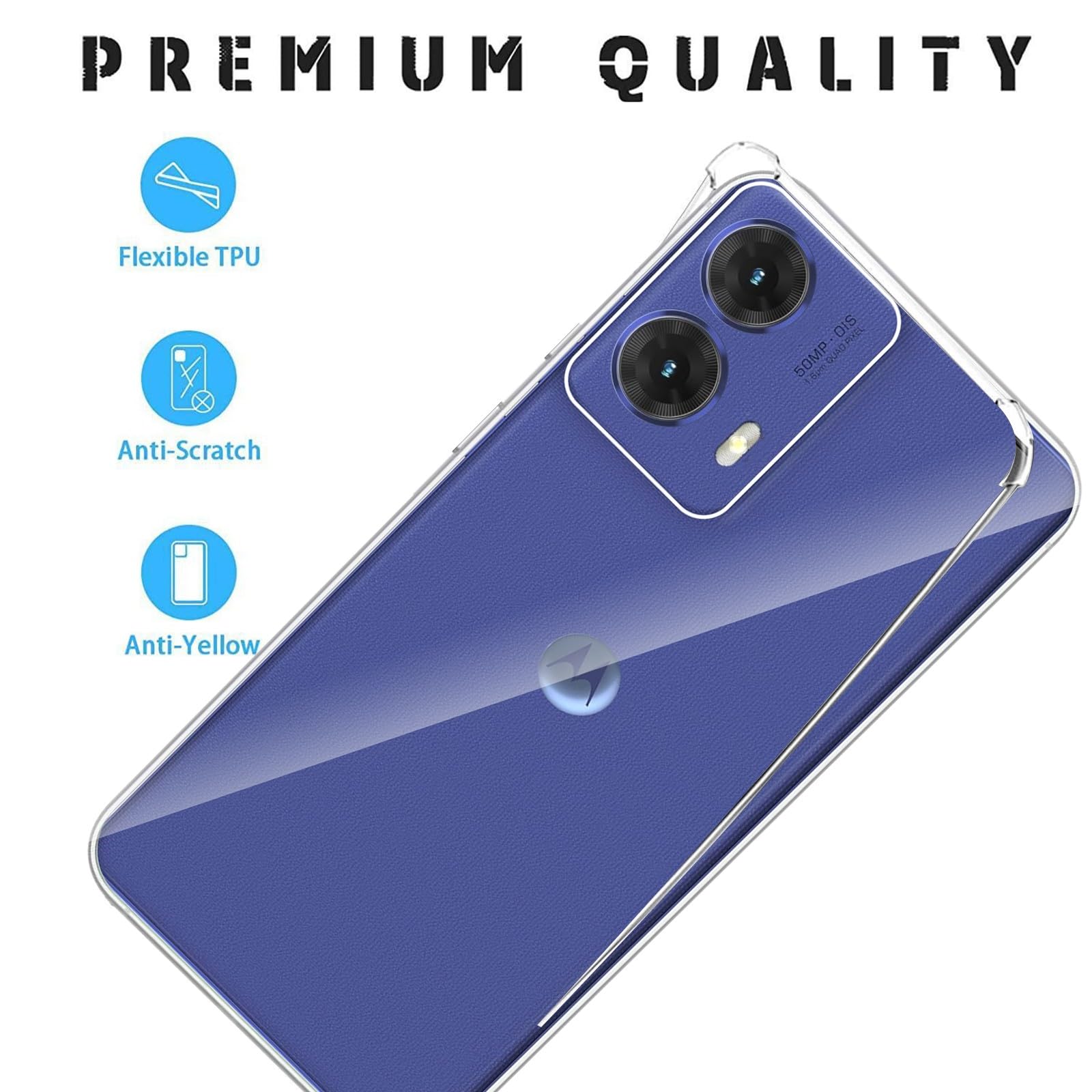 Cover per Motorola Moto G85 5G, Flessibile Ultra Sottile Antiurto