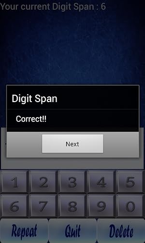 Digit Span – vue 4