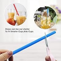 Vista 9 de 100 Pcs Smoothie Boba Individually Wrapped Straws, Jumbo Large Plastic Disposable Bubble Tea Milkshake Colorful Drinking Straws(0.43" Wide X 8.2