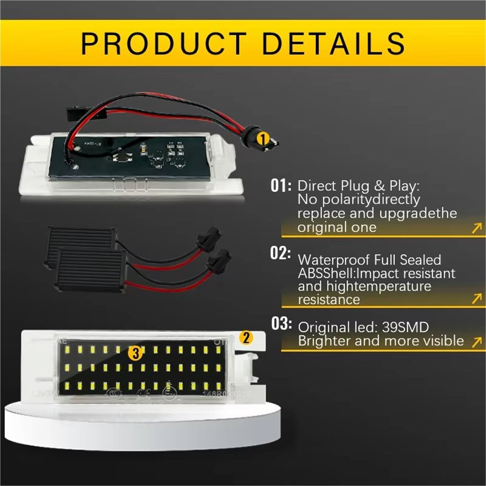 Luces Matrícula Coche Para Opel Para Astra Para Corsa Para Meriva Para Vectra 2 Uds Luz LED Para Placa De Matrícula