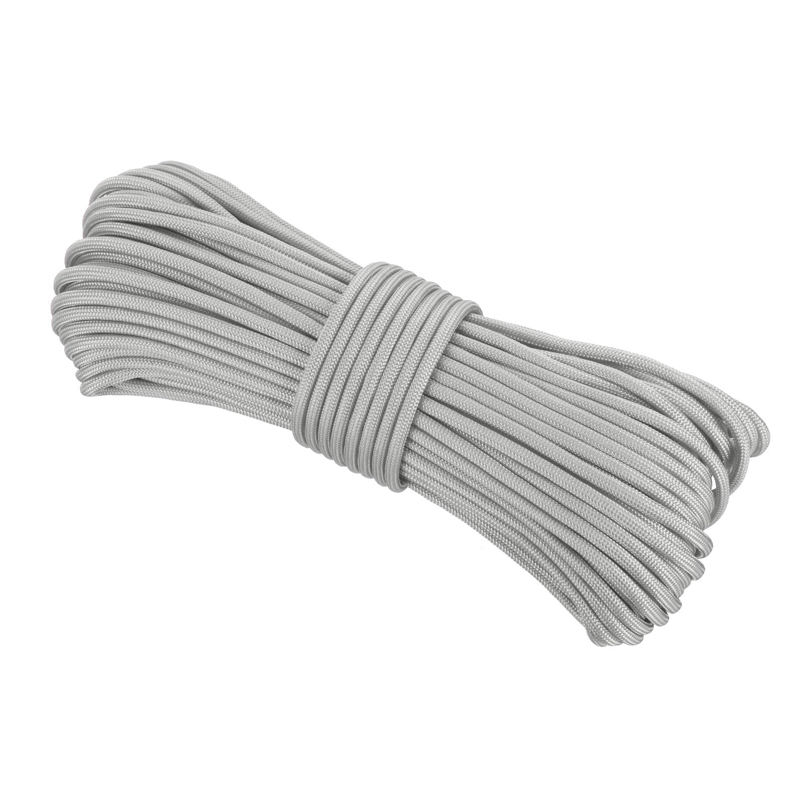 Rebower 550 Paracord Rope 31m, 4mm Thin Paracord Nylon Cord 7-Strand Core [for Tent Camping Outdoor Gear] - Light Grey