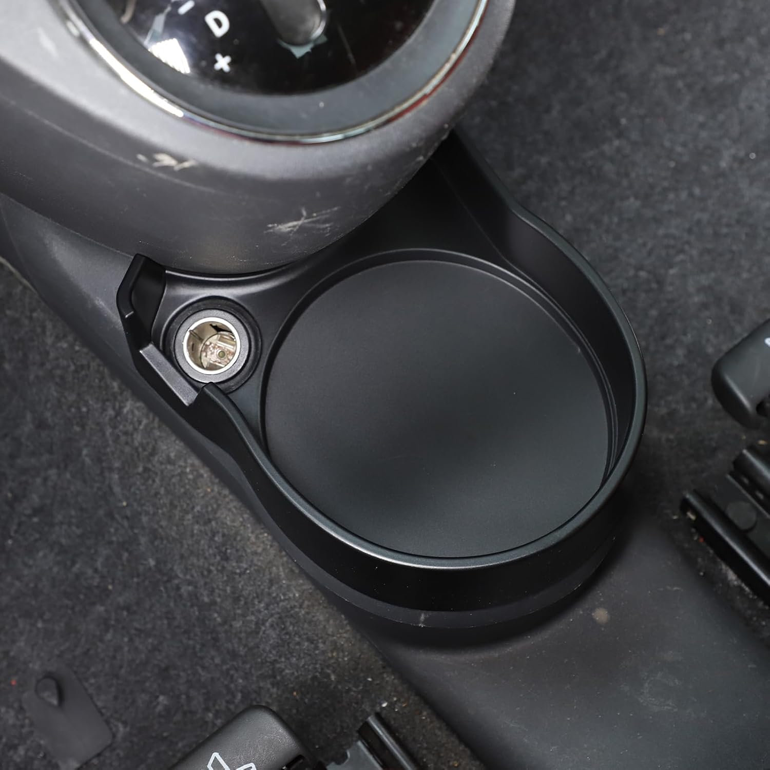 Car Cup Holder Storage Box Compatible with Fiat 500 2007-2015 ABS 1PCS,Central Control Organizer Box Tray,Water Cup Holder Auxiliary Organizer Interior Accessories (Black)