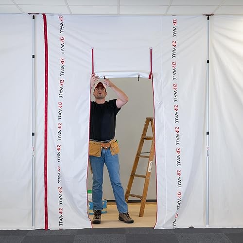 Vista 14 de Zipwall ZFMP-PK4 - Paquete de 4 paneles reutilizables ZipFast para barreras de polvo (paquete de 4) Barrera reutilizable, paquete de 4