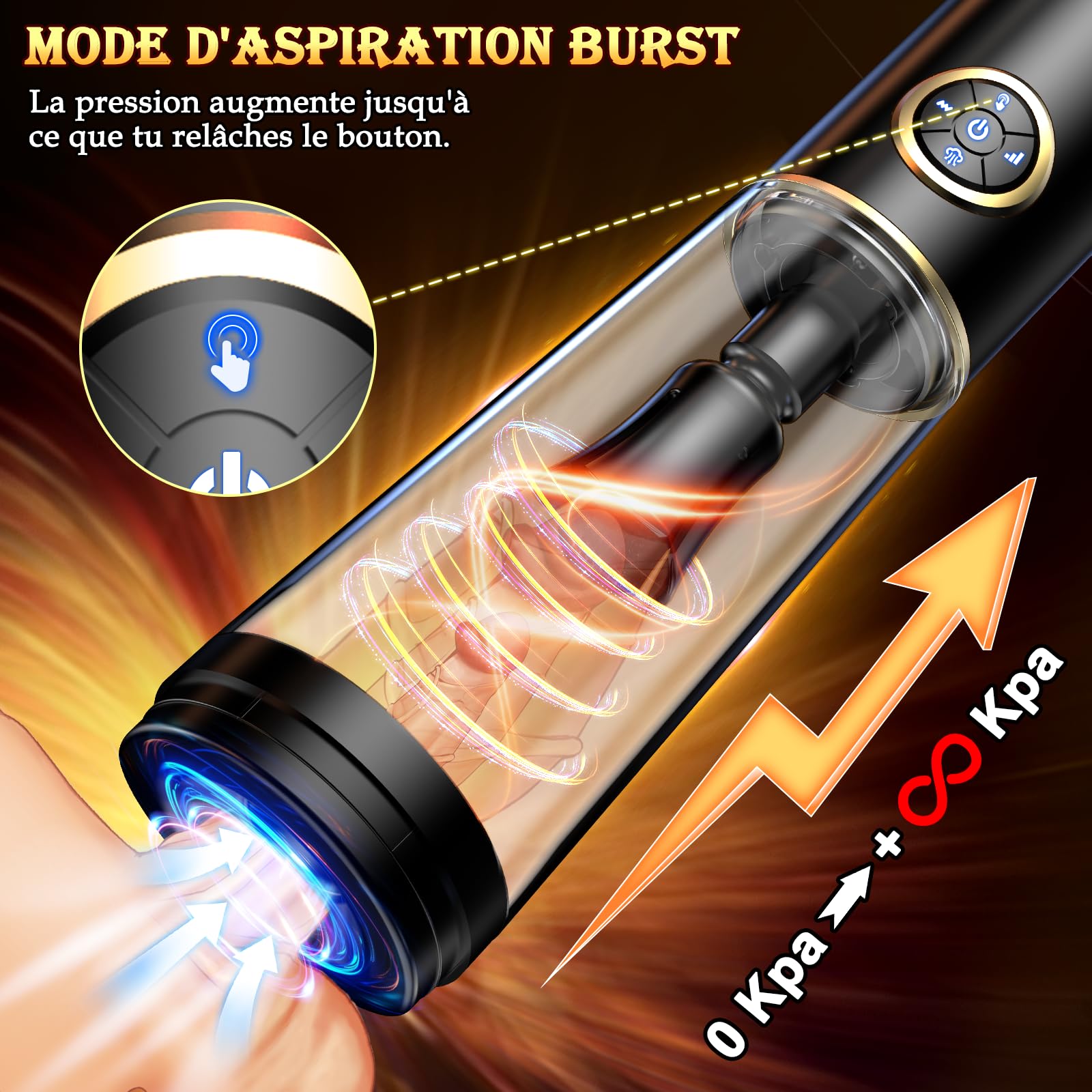Sex Toýs Homme Pompe a Pénis - Sextoy Automatique Masturbateur pour Masturbeuse Masculins Mains Libres, Vaginette Réaliste Jouet Adulte, Extenseur & Agrandir le Pénien Vibromasseurs avec 3 + 7 Modes
