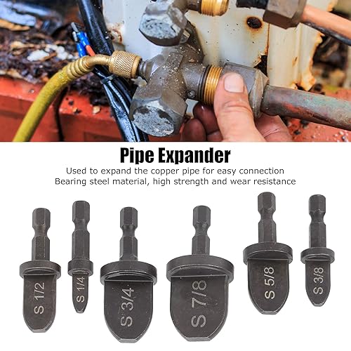 Miniatura 4 de Juego de 6 expansores de tubo para aire acondicionado, tubos de cobre, cortador de tubos de cobre, kit de herramientas de expansión de tubo de