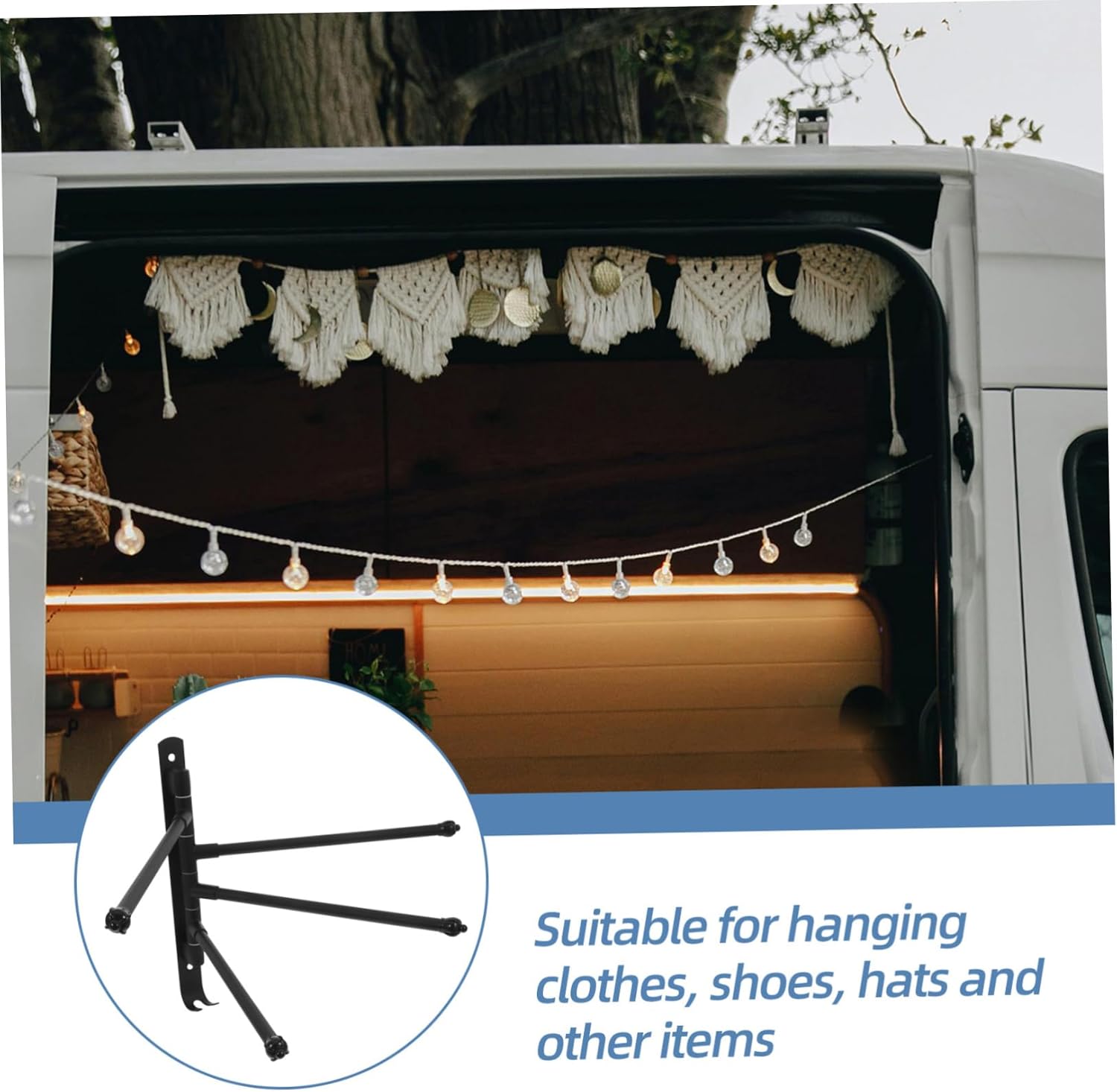 Mobestech Rv Clothes Drying Rack Space Saving Towel and Garment Organizer for Campers Easy Installation Strong and Rv Accessories for Clothes and Towels