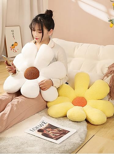 Miniatura 7 de Almohada pequeña con diseño de margarita, cojín de tatami, cojín de pétalos, cojín de flor para asiento de automóvil, cojín (19 pulgadas