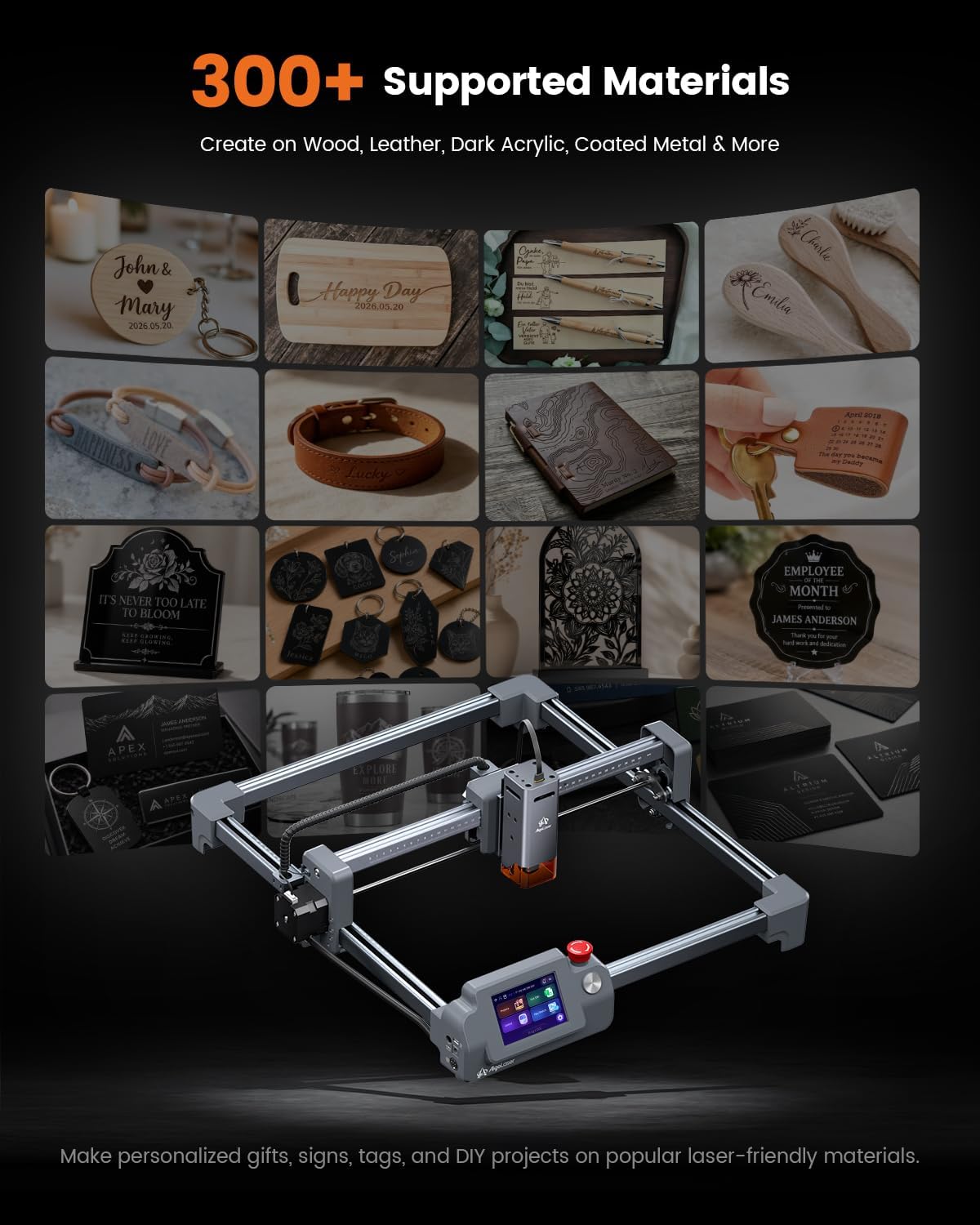 AlgoLaser 400x400mm 8W Laser Engraver - 3.5" IPS Touchscreen AlgoOS