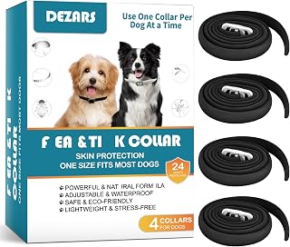 4 Pack Collar for Dogs, Collar for Dogs Waterproof Adjustable Dog Collars for Puppies Large Dogs, One Size fits All Dogs (Black)