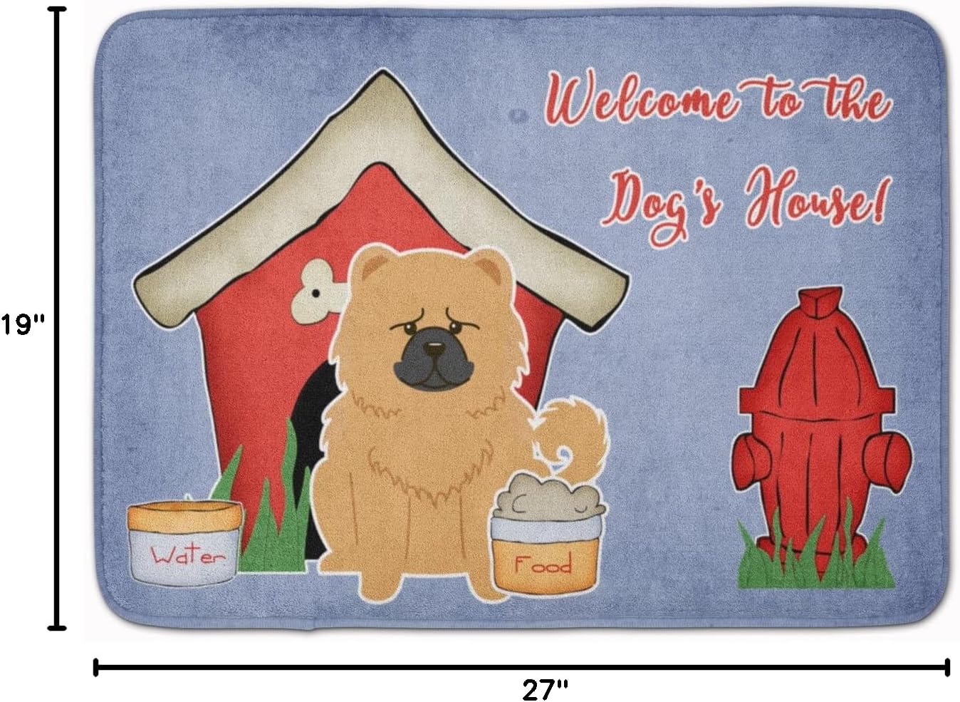 Caroline's Treasures BB2898RUG Dog House Collection Chow Chow Cream Machine Washable Memory Foam Mat, Bathroom Rug, Non-Slip Bath Mat, Durable Thick Washable Rugs for Kitchen, Bathroom Quick Dry, Deco