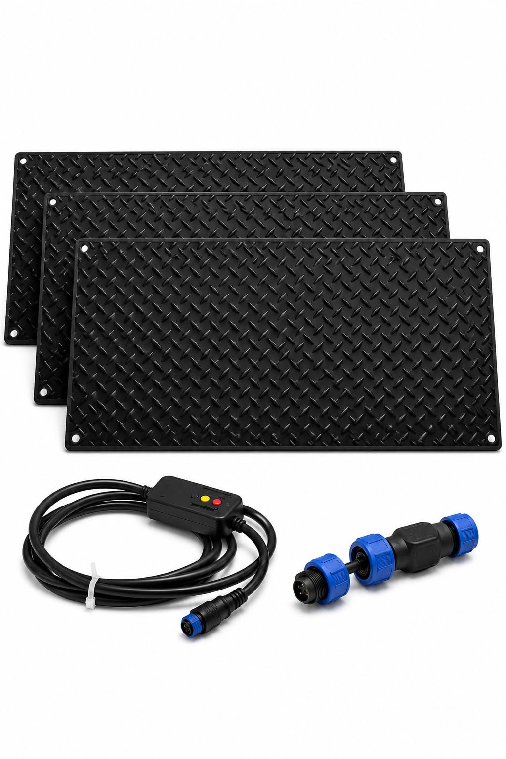 Tappetini Riscaldanti da Esterno 10 X 30 Pollici, Tappeti Antigelo per Neve, Passerelle Riscaldanti per Inverno, Tappeti Marciapiede Elettrici per Ponti(3 Pezzi) 3PCS10×30"