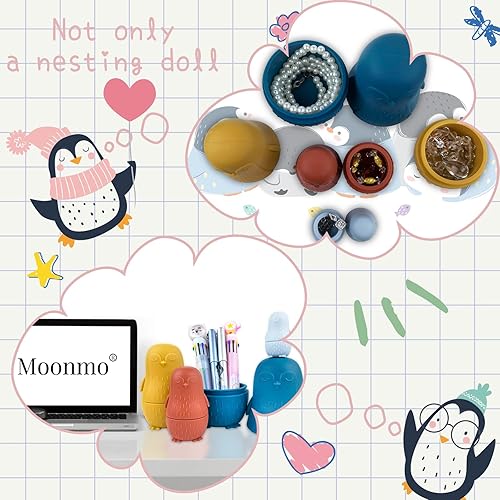 Miniatura 5 de Moonmo Muñecas de anidación de silicona, muñecas de anidación rusas para niños, juguete educativo Montessori, juego de juguetes para niños pequeños