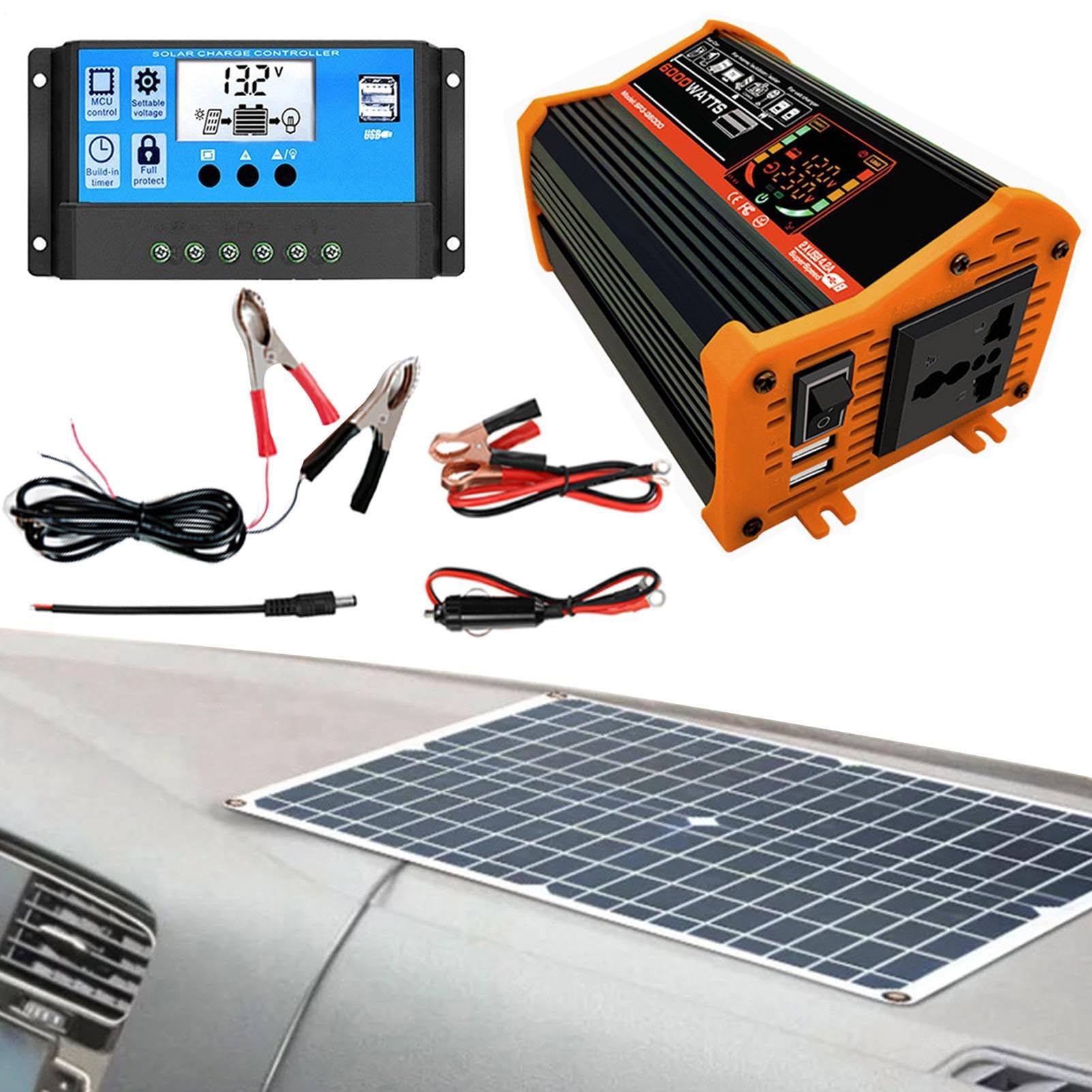 Keptfeet Generatore di Pannelli | Kit Pannelli con Inverter E | Pannelli ,Modulo fotovoltaico monocristallino ad alta efficienza per casa, campeggio, barche, roulotte, camper