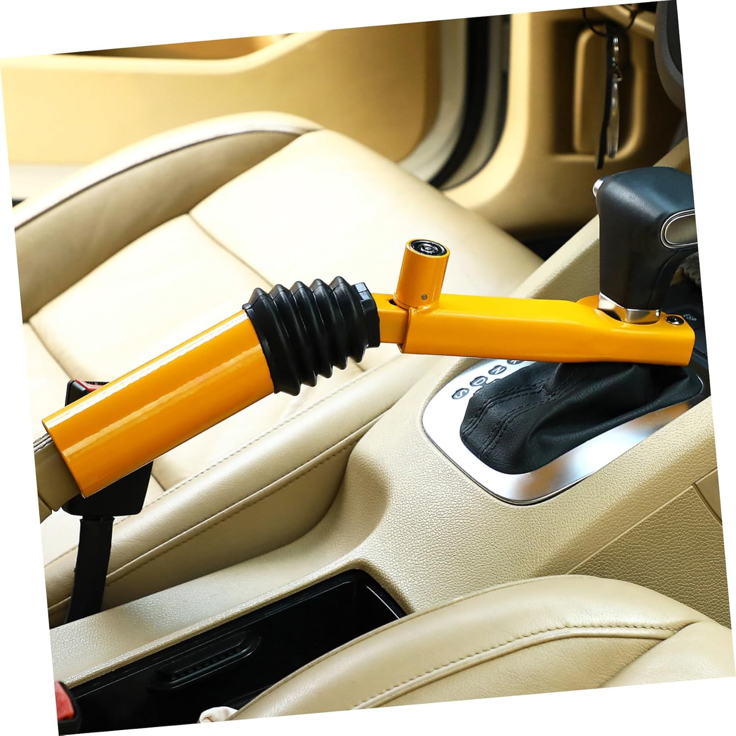 Adjustable Automotive Shifter Lock Steel Anti-Theft Device for Car Truck Van SUV Manual Gear Security Lock with Easy Installation and Construction