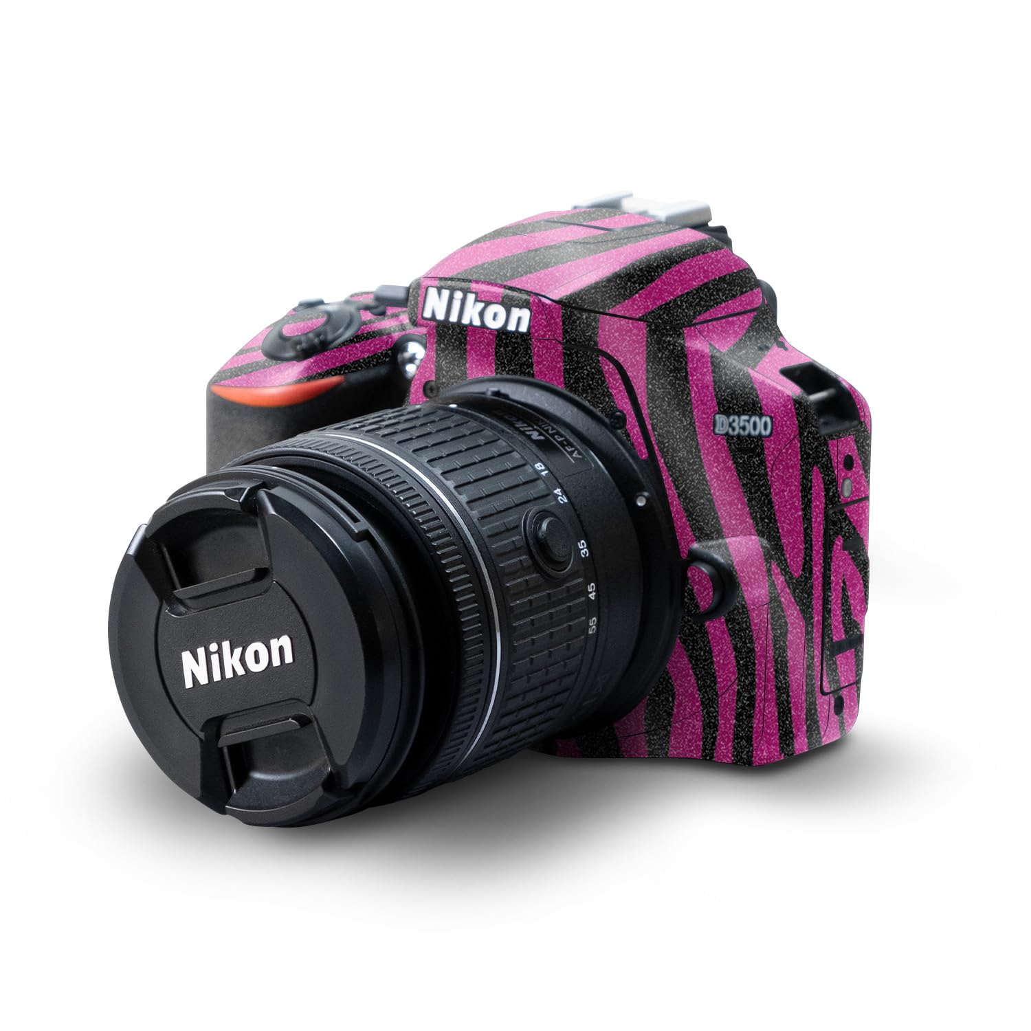 Glossy Glitter Skin Compatible with Nikon D3500 Camera - Pink Zebra - Premium 3M Vinyl Protective Wrap Decal Cover - Easy to Apply | Crafted in The USA by MightySkins